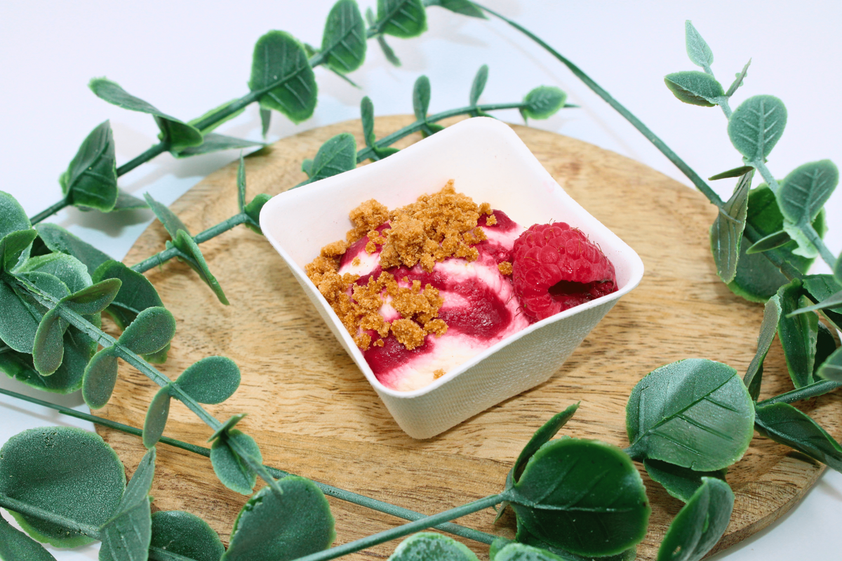 Verrines sucrées Cheesecake framboise spéculoos