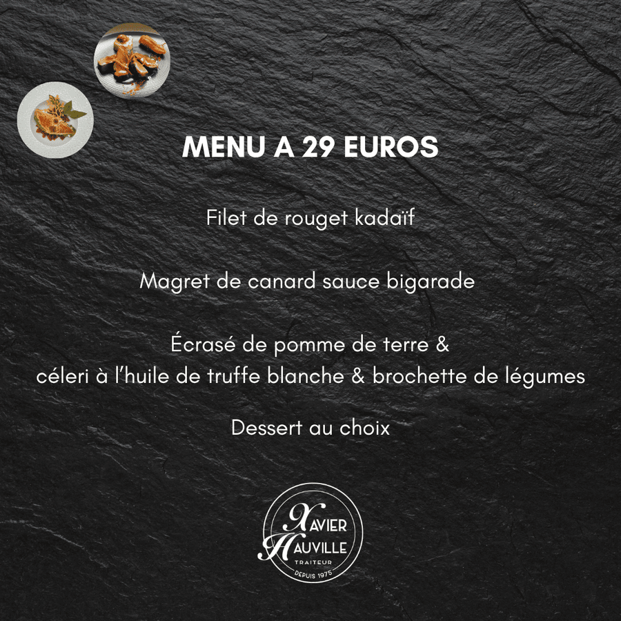 Menu à 29 euros