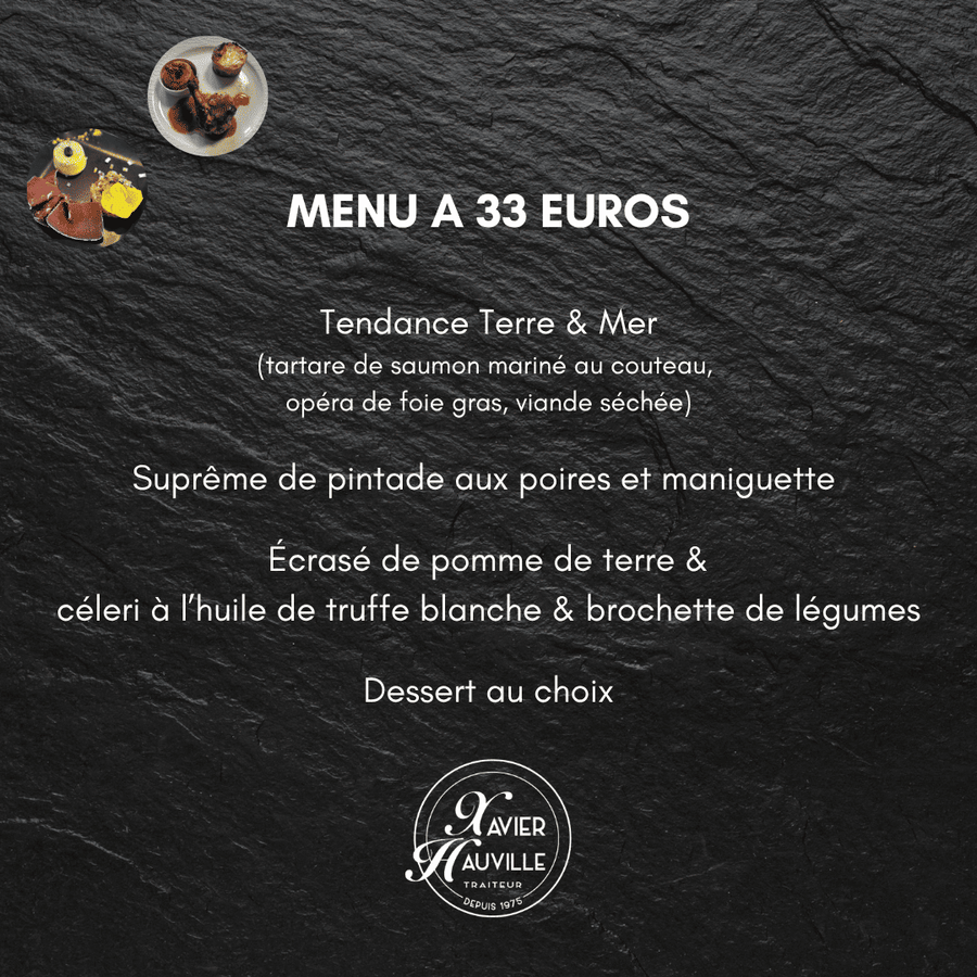 Menu à 33 euros
