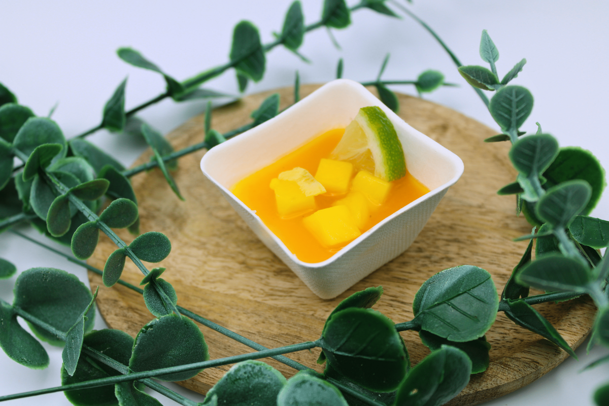 Verrines sucrées Panacotta coco, passion et mangue
