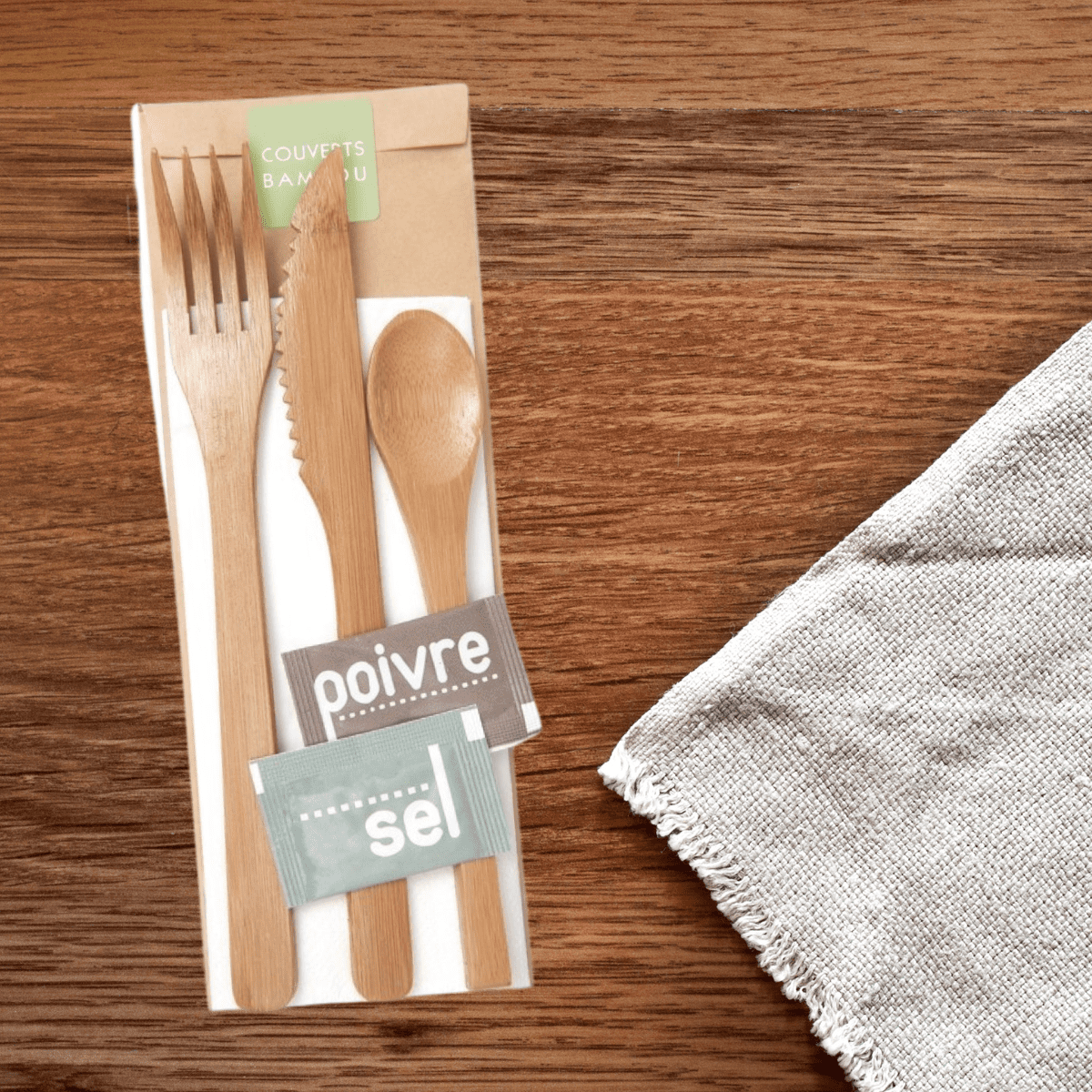 Kit couverts bambou