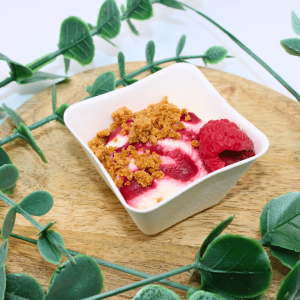 Verrines sucrées Cheesecake framboise spéculoos