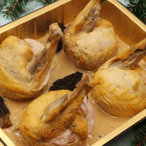 Suprême de pintade chaponnais aux Morilles